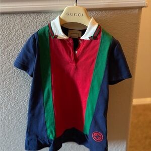 Gucci Red and Green Polo Shirt with Classic Design